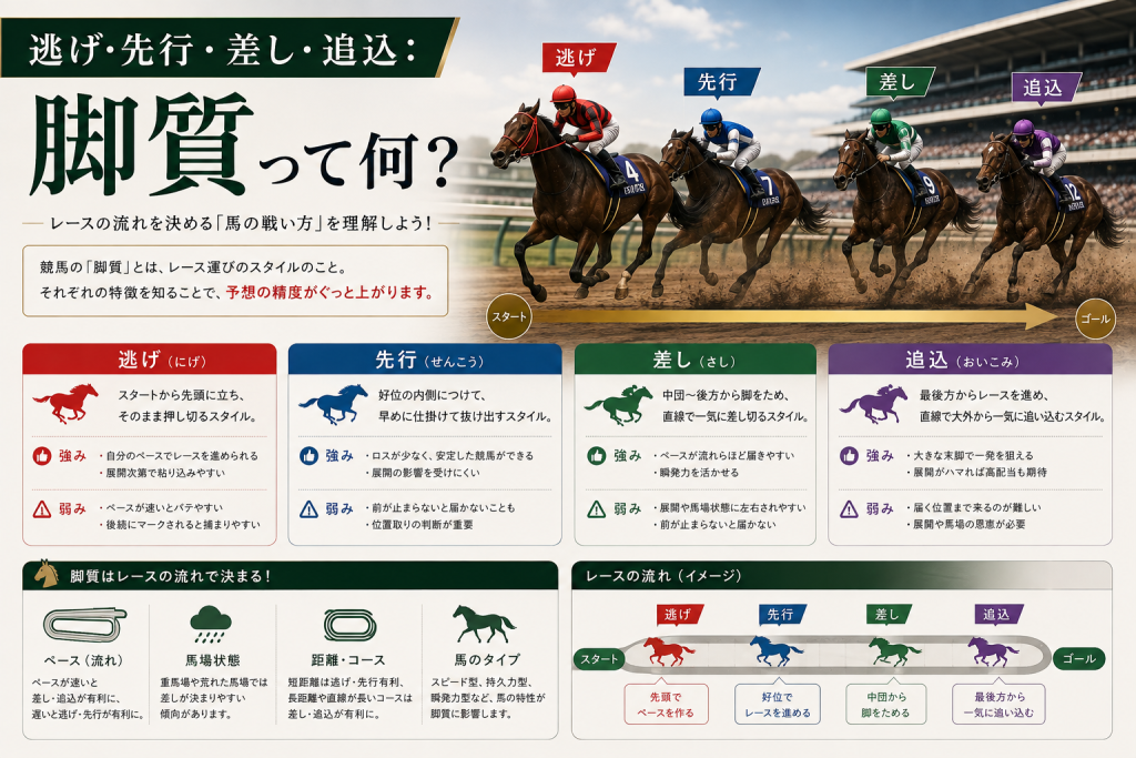 逃げ・先行・差し・追込：脚質って何？