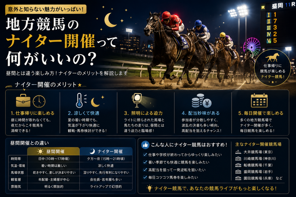 地方競馬のナイター開催って何がいいの？