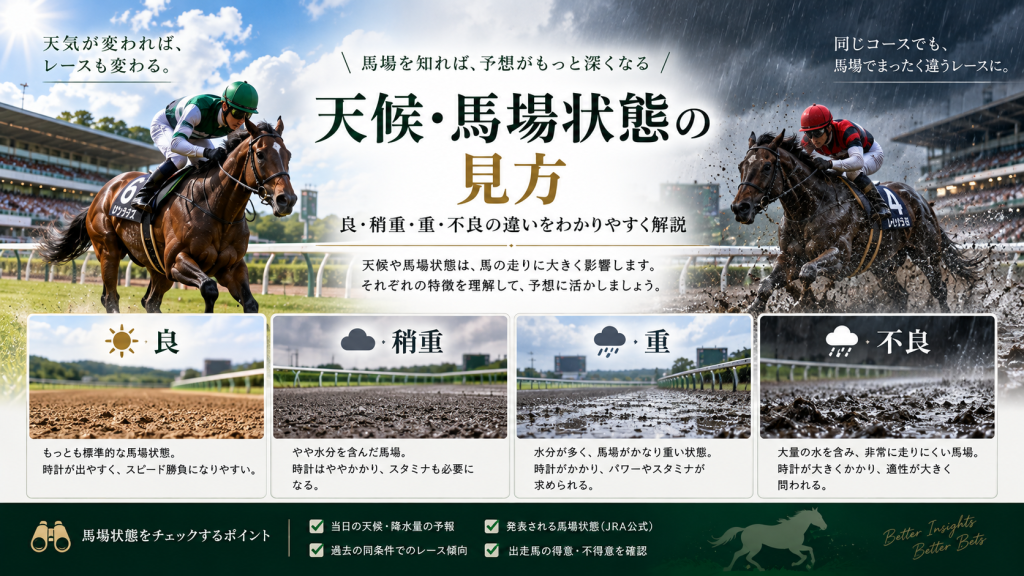 天候・馬場状態（良・稍重・重・不良）の見方