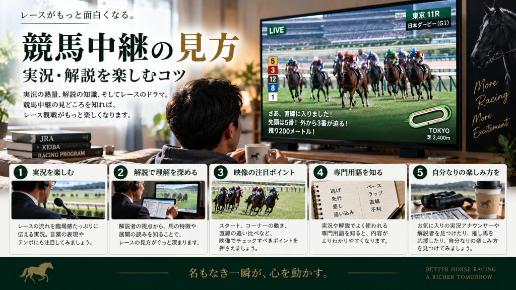 競馬中継の見方：実況・解説を楽しむコツ